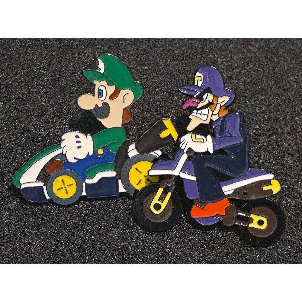 Luigi & Waluigi Mario Kart Heavy Enamel Pins